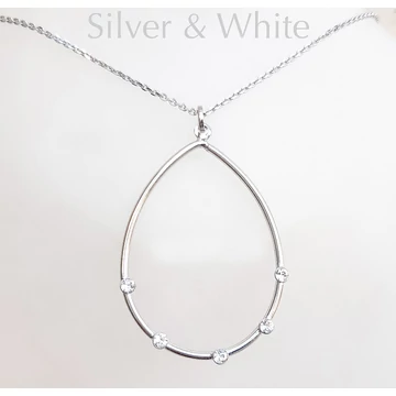 Gabriella ezüst csepp és swarovski nyaklánc