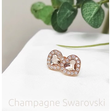 Linda rozéarany swarovski fülbevaló