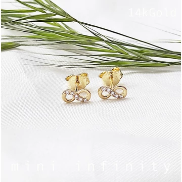 Mini infinity arany fülbevaló