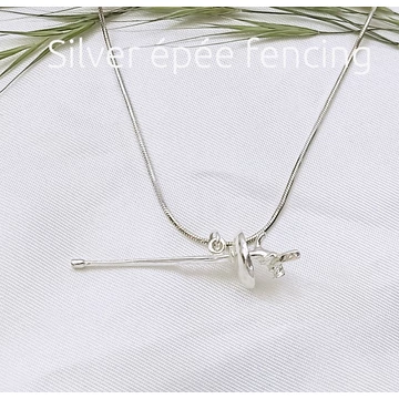 Ezüst párbajtőr női nyaklánc