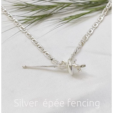 Ezüst párbajtőr férfi nyaklánc