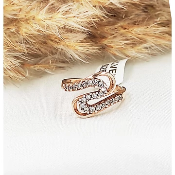 Rozéarany és cirkónia Mina gyűrű