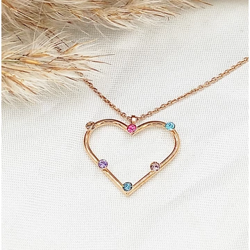 Gabriella szív swarovski és rozé nyaklánc