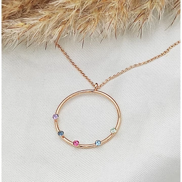 Gabriella swarovski és rozé kör nyaklánc