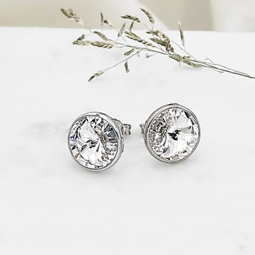 Nicci ezüst és fehér swarovski fülbevaló