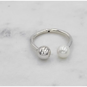 Alonza ezüst és gyöngy gyűrű állítható