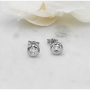 Alegra fehér arany buton fülbevaló