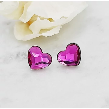 Linda fuxia swarovski és ezüst fülbevaló
