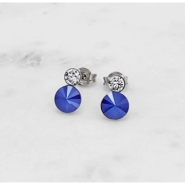 Lola sötétkék swarovski és ezüst fülbevaló