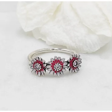 Amelia ezüst virág gyűrű 