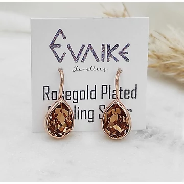 Liona rozéarany és karamell swarovski fülbevaló