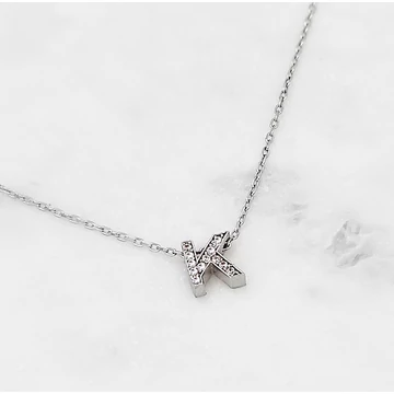 Ezüst betűnyaklánc K