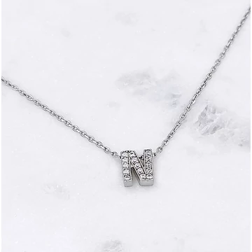 Ezüst betűnyaklánc N