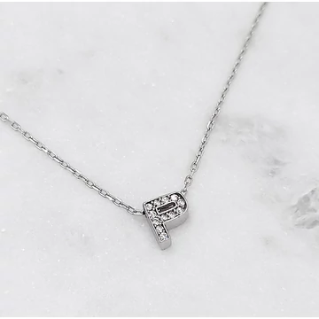 Ezüst betűnyaklánc P