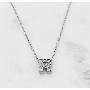 Ezüst betűnyaklánc R