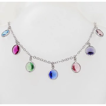 Potenza ezüst és színes swarovski nyaklánc