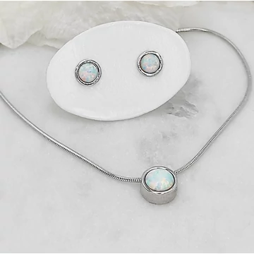 Luciana fehér opál és ezüst kollekció