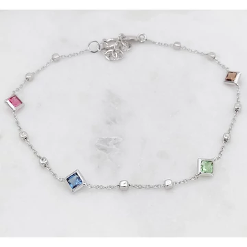 Jule színes swarovski és ezüst karlánc