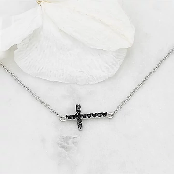 Trista ezüst kereszt nyaklánc