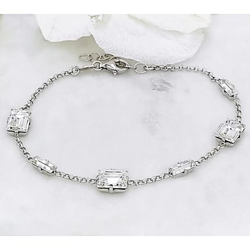 Adél ezüst és swarovski karkötő
