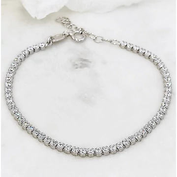 Carolena ezüst és fehér tenisz karkötő