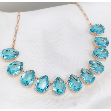 Firenze türkiz és rozéarany nyakék