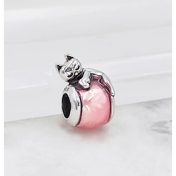 Ezüst cica charm