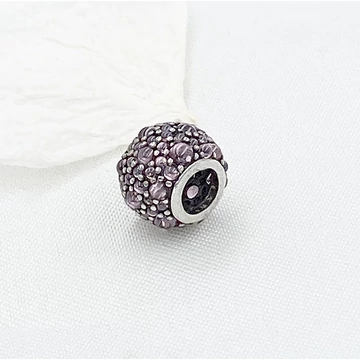 Dirty pink cseppek ezüst charm