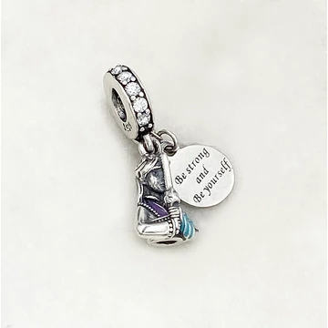 Be strong and be yourself ezüst charm