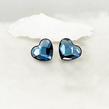 Linda jeansblue swarovski és ezüst fülbevaló