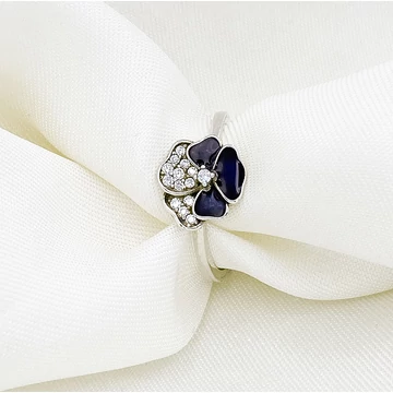 Árvácska ezüst virág gyűrű 