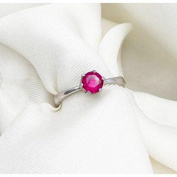 Fruzsi ezüst és magenta gyűrű