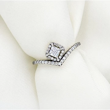 Geometrikus ragyogás ezüst gyűrű