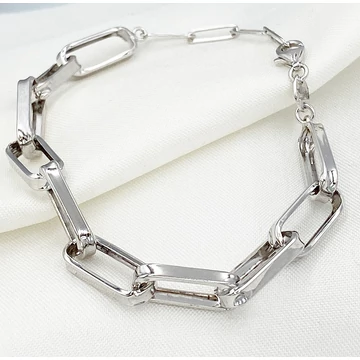 Paperclip ezüst karkötő