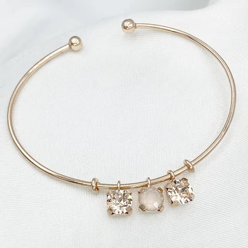 Genevra milk swarovski és rozéarany karkötő