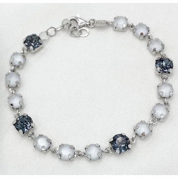 Halki swarovski és ezüst karkötő