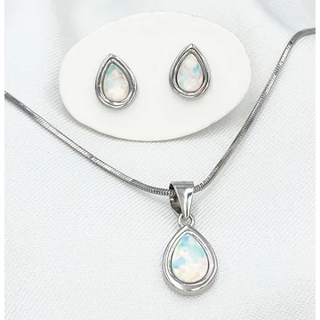 Flamina fehér opál és ezüst kollekció