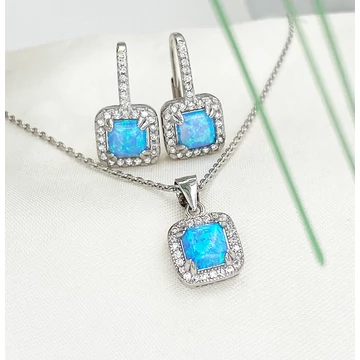Loretta kék opál és ezüst szett