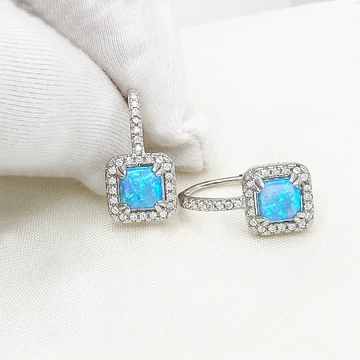 Loretta kék opál patentos fülbevaló