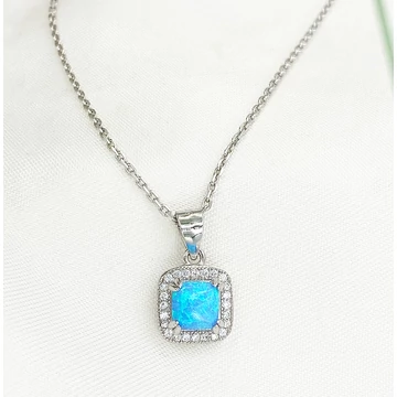 Loretta kék opál és ezüst nyaklánc