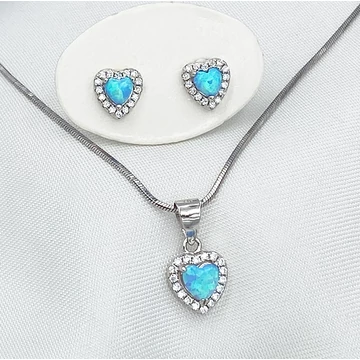 Mia kék opál és ezüst szív kollekció