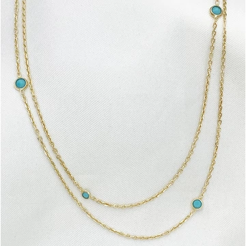 Alessia türkíz és arany nyaklánc