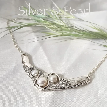 Kármen izraeli gyöngy és ezüst nyaklánc