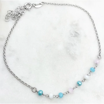 Lanari ezüst és pasztell swarovski bokalánc