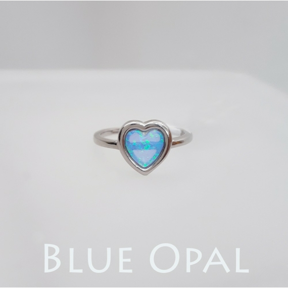 Ezüst és kék opál Dorka gyűrű 53