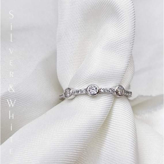 Ezüst és fehér Irina gyűrű 55