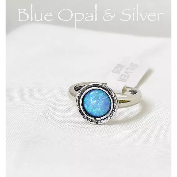 Noa kék opál és ezüst gyűrű 