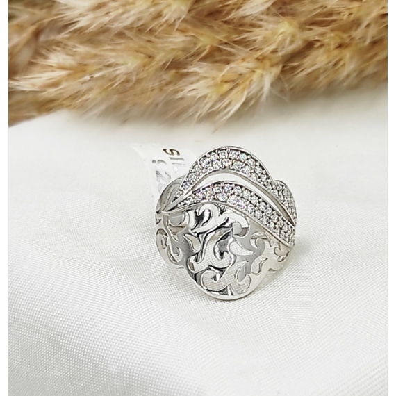 Csipkés ezüst Gréta gyűrű 52