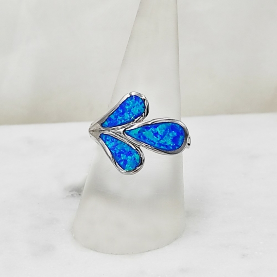 Mílosz kék opál és ezüst gyűrű 