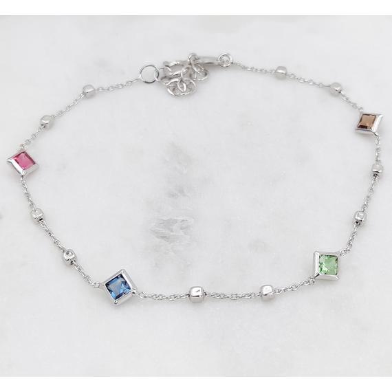 Jule színes swarovski és ezüst karlánc